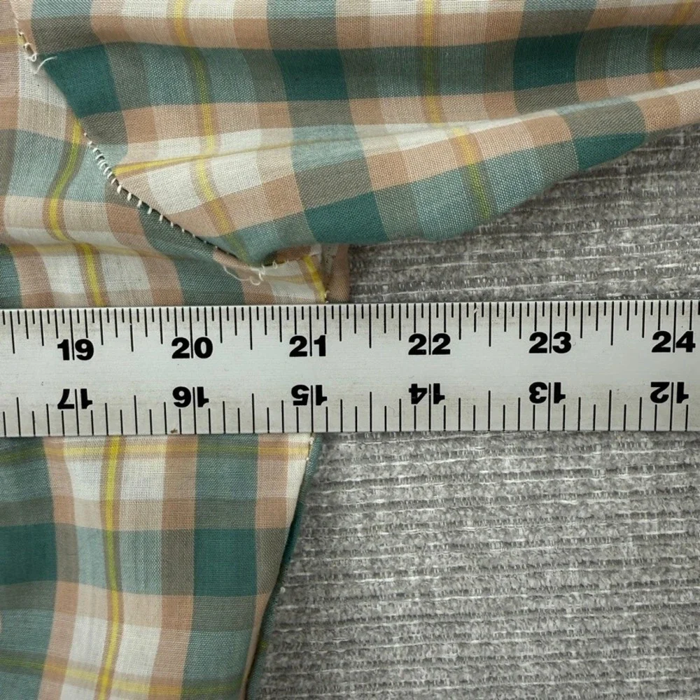 Vintage 80's Levis Western Pearl Snap Shirt Mens M Plaid Long Sleeve Country